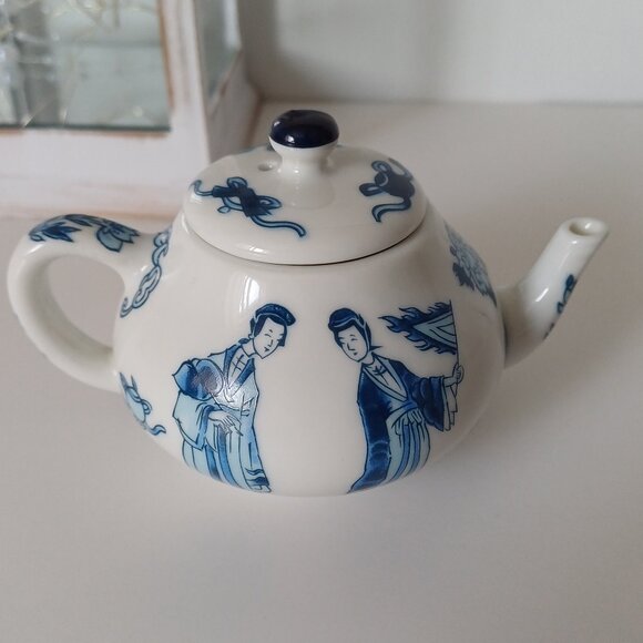 Gorgeous 1985 Franklin Mint KANGXI Fine Porcelain Japanese Mini Teapot - Picture 1 of 10